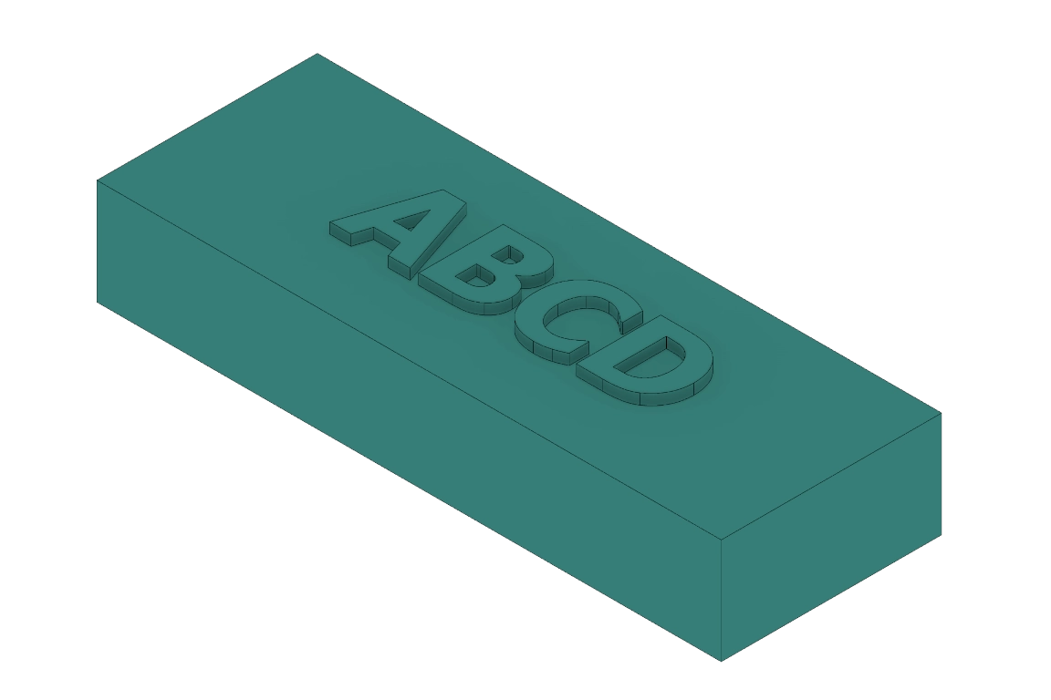 Riktlinjebild för FDM (Fused Deposition Modeling): Minsta textstorlek